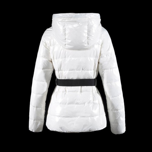 Moncler Moda bianco con cappuccio e in vita Donna Giacche uscita